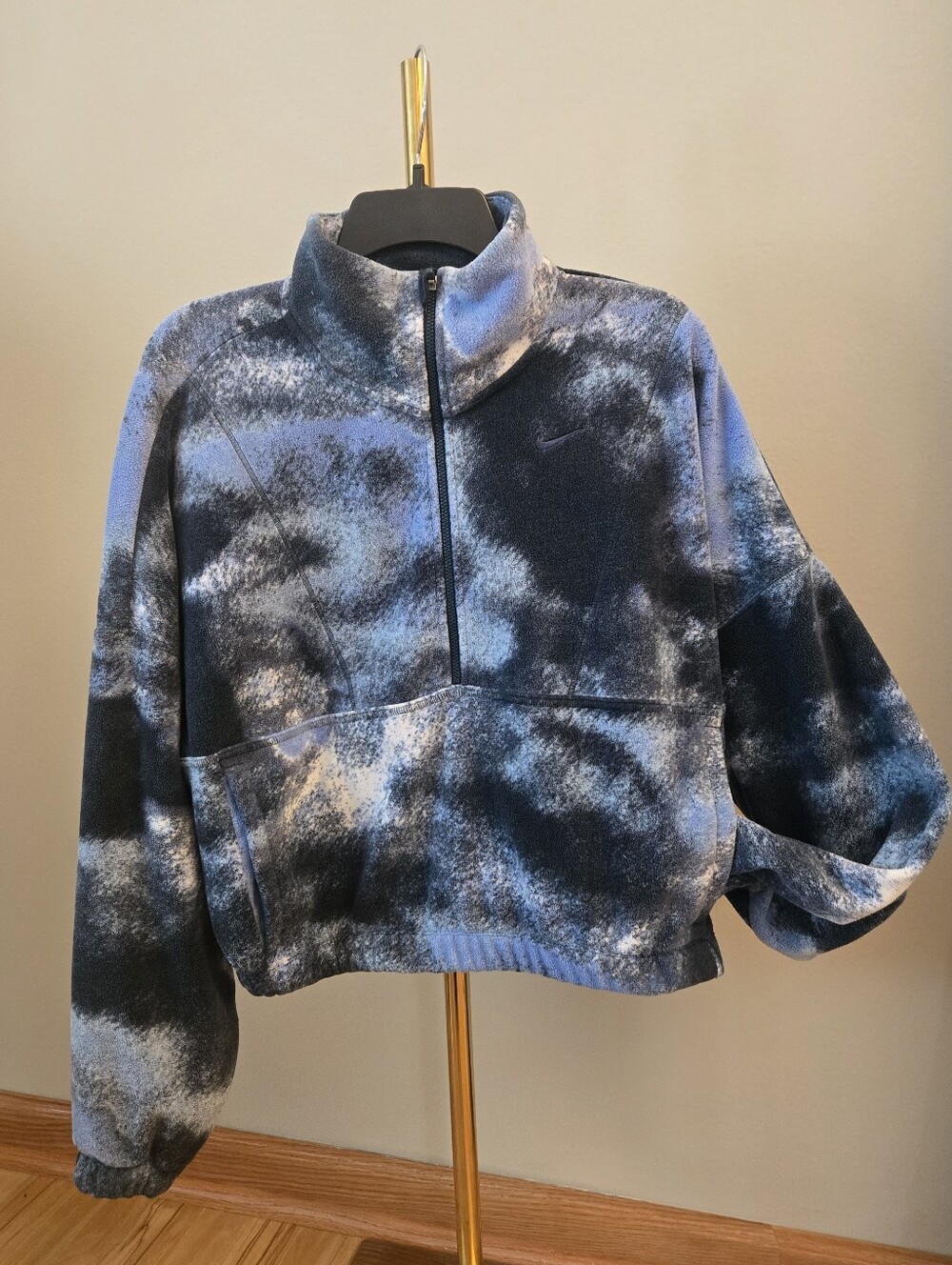 Nike One TF AOP Polar Jacket - Women's 1/4-Zip Cropped Pullover Size Small - Picture 3 of 9